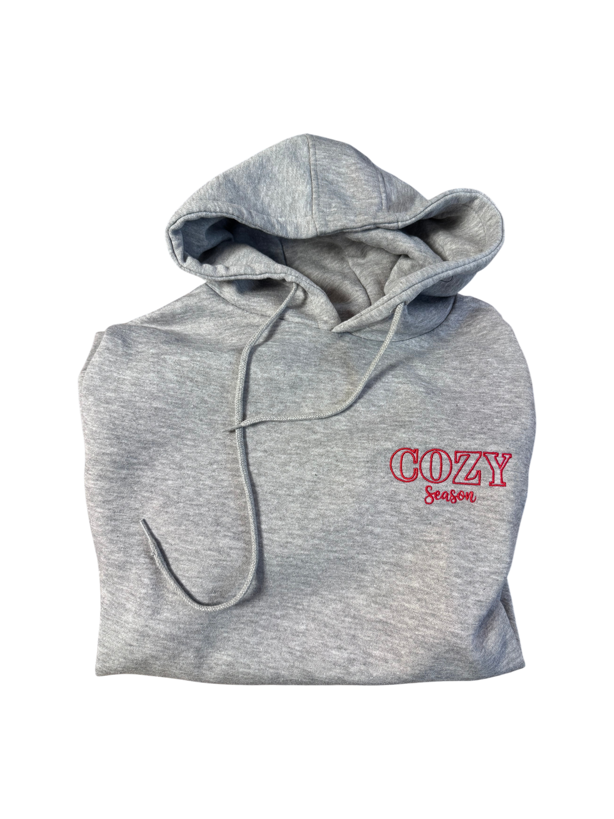 Jogginganzug Set Grau mit "Cozy Season" in Rot