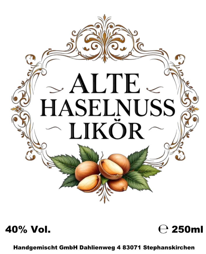 Alte Haselnuss Likör 40% vol