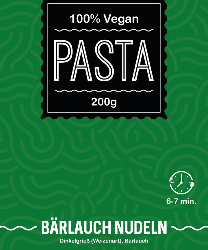 Handgemachte Bärlauch Nudeln - Dinkelnudeln