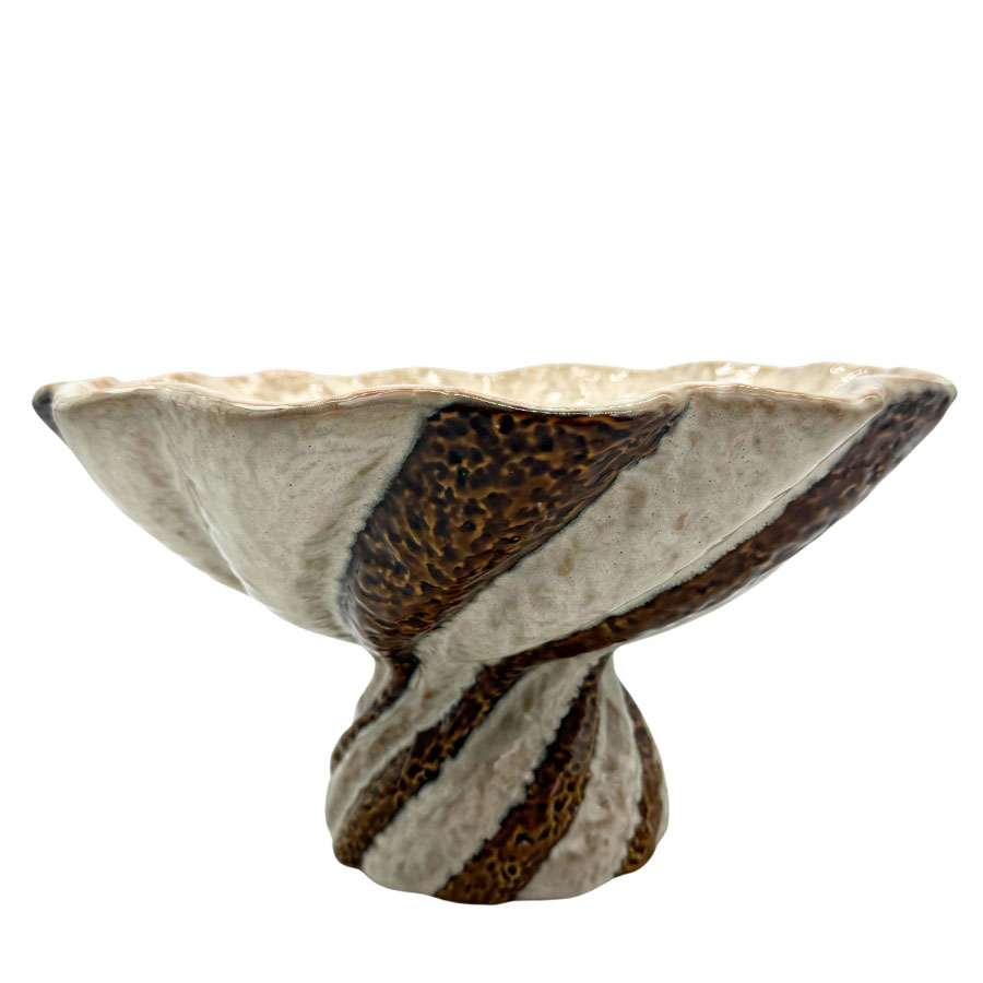 Schale mit Streifenmuster Beige/Braun - Miljögården