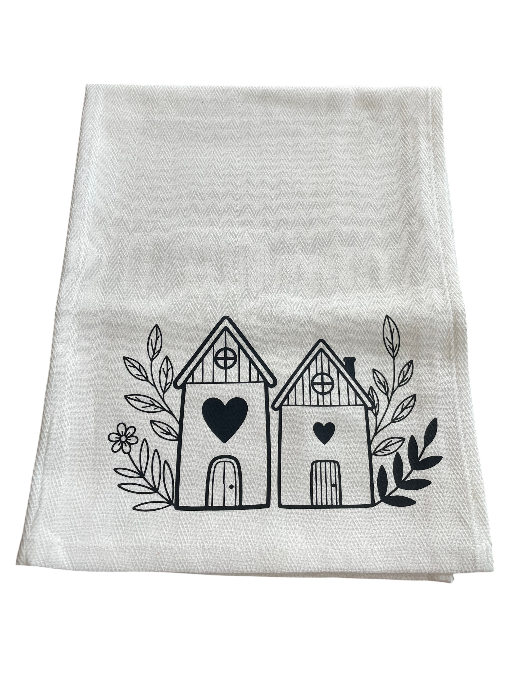 Geschirrhandtuch mit herbstlichem Aufdruck - 45 x 60cm