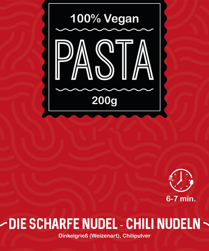 Handgemachte Die scharfe Nudel - Chilli Nudeln - Dinkelnudeln